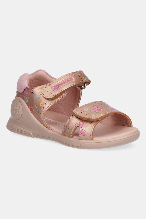 Biomecanics sandale din piele pentru copii culoarea auriu, 252142