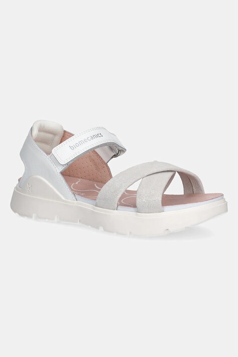 Biomecanics sandale din piele pentru copii culoarea alb, 252226