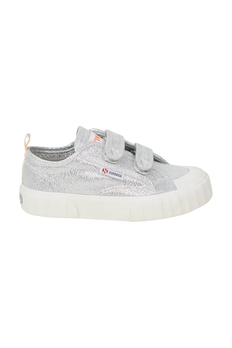 Tinycottons tenisówki dziecięce METALLIC SNEAKERS X SUPERGA kolor srebrny SS25-911