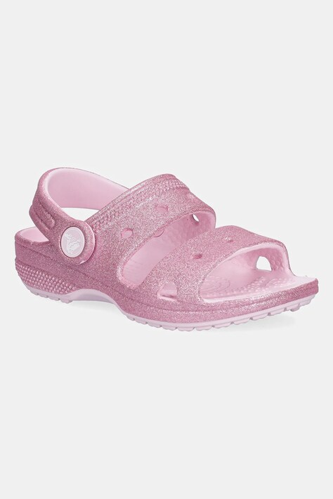 Crocs sandale CLASSIC GLITTER SANDAL culoarea roz, 207983