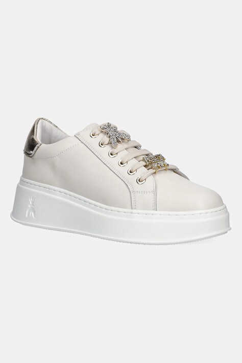 Δερμάτινα αθλητικά παπούτσια Patrizia Pepe Girl χρώμα: μπεζ, PPJ302