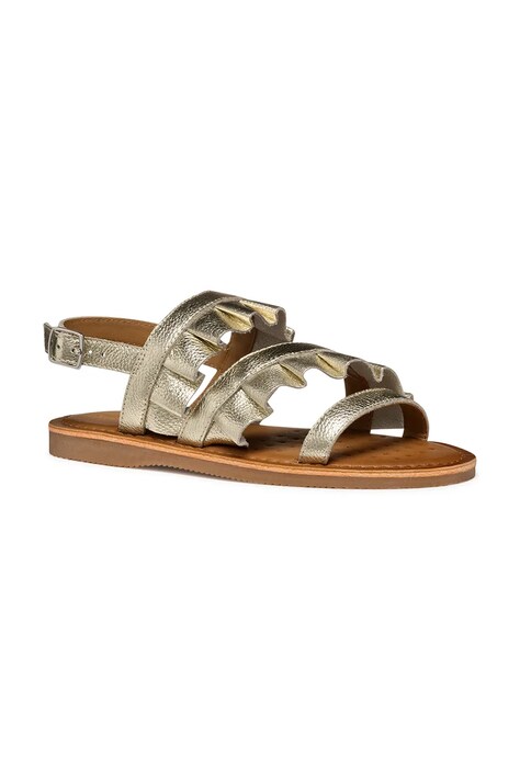 Geox sandale din piele pentru copii EOLIE culoarea auriu, J55BSB.00044