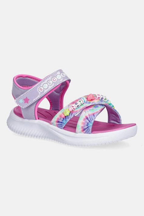 Detské sandále Skechers JUMPSTERS SANDAL - TIE DYE BF fialová farba, 303045L
