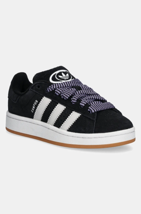 Detské semišové tenisky adidas Originals CAMPUS 00s čierna farba, JP7621