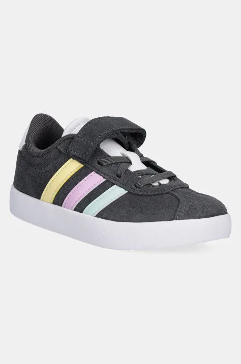 Детски велурени маратонки adidas VL COURT 3.0 в сиво JH6315