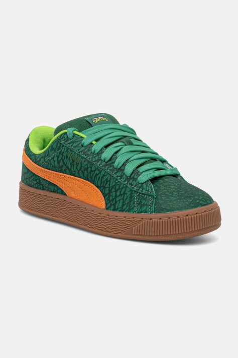 Puma sneakers din piele intoarsă Suede XL TMNT culoarea verde, 401427