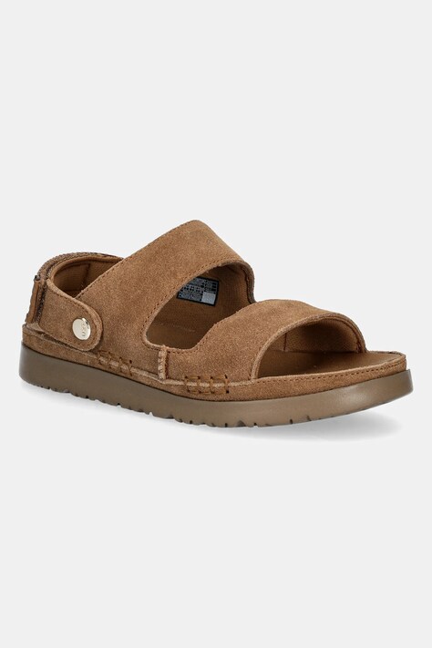 UGG papuci din piele întoarsă pentru copii GOLDENSTAR GLIDE culoarea maro, 1166713K
