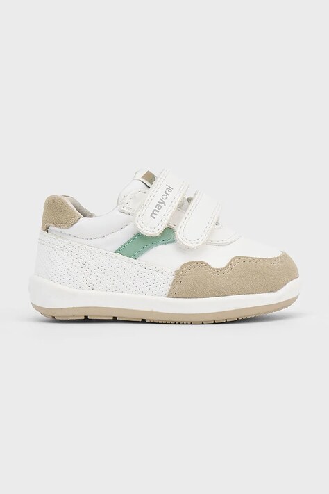 Mayoral sneakers din piele pentru bebeluși culoarea alb, 41652