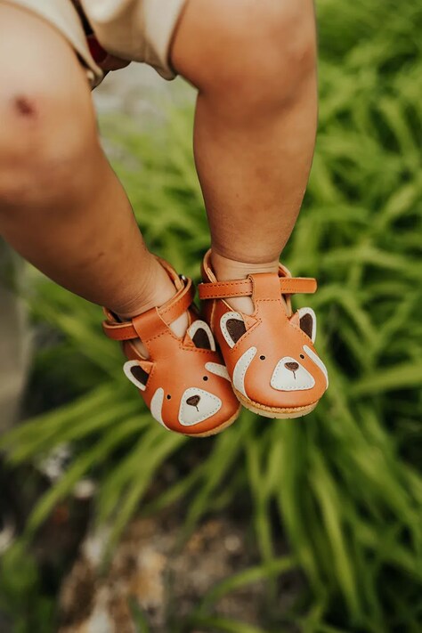 Kojenecké kožené boty Donsje Spark Special Shoes Red Panda hnědá barva, 1003013
