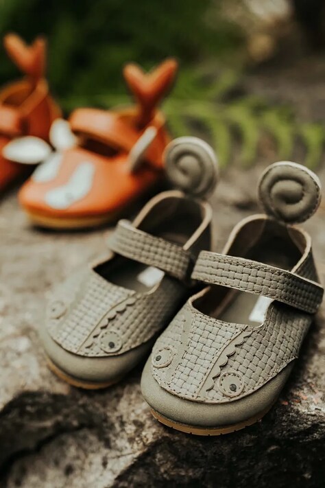 Бебешки велурени обувки Donsje Amigu Shoes Chameleon в зелено 1022014