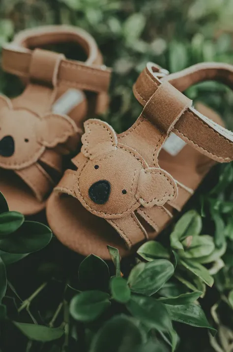 Βρεφικά δερμάτινα σανδάλια Donsje Diedan Sandals Koala χρώμα: καφέ, 1039601