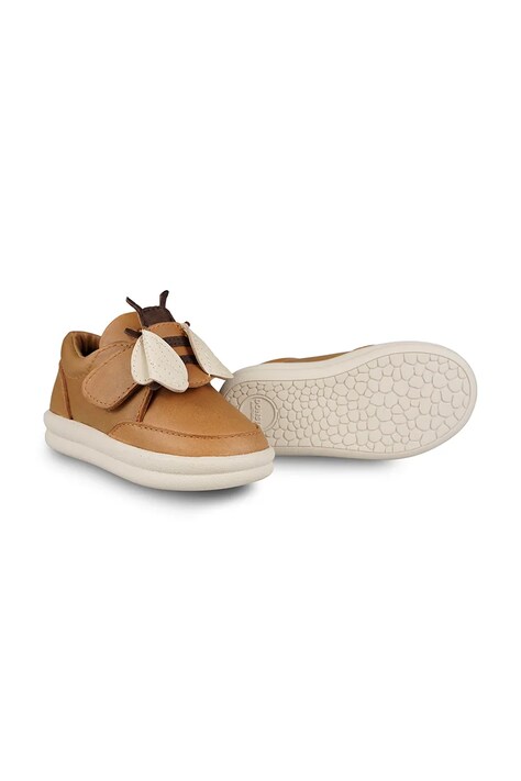 Дитячі шкіряні туфлі Donsje Nellu Sneakers Bee колір коричневий 1502601