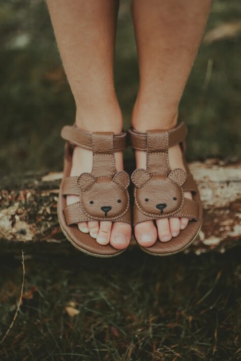 Donsje sandale din piele pentru copii Dhalo Sandals Bear culoarea maro, 2027701