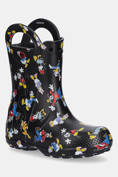 Crocs cizme MICKEY FRIENDS HANDLE IT BOOT KIDS culoarea negru, 210889