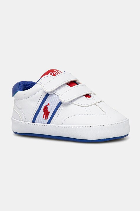 Polo Ralph Lauren pantofi pentru bebelusi HERITAGE COURT III T-TOE EZ LAYETTE culoarea alb, RL02496101