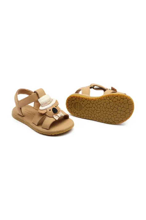 Donsje sandale din piele pentru copii Hilley Sandals Groom culoarea maro, 1501602