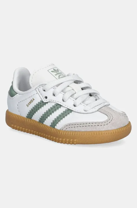 Detské kožené tenisky adidas Originals SAMBA OG zelená farba, JP5487