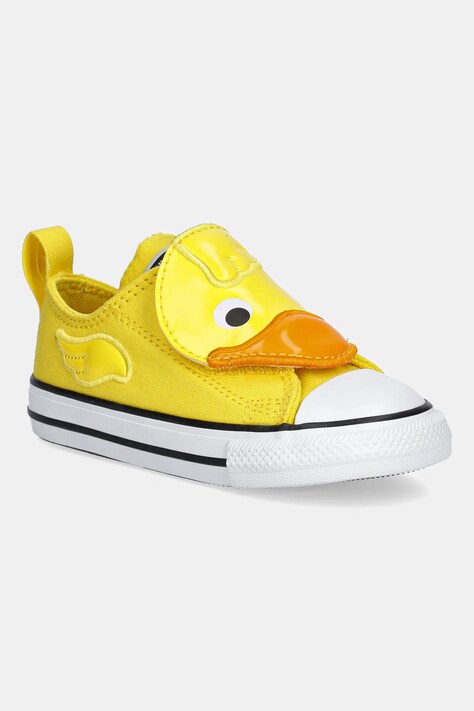 Παιδικά πάνινα παπούτσια Converse CHUCK TAYLOR ALL STAR ONE STRAP χρώμα: κίτρινο, A11838C