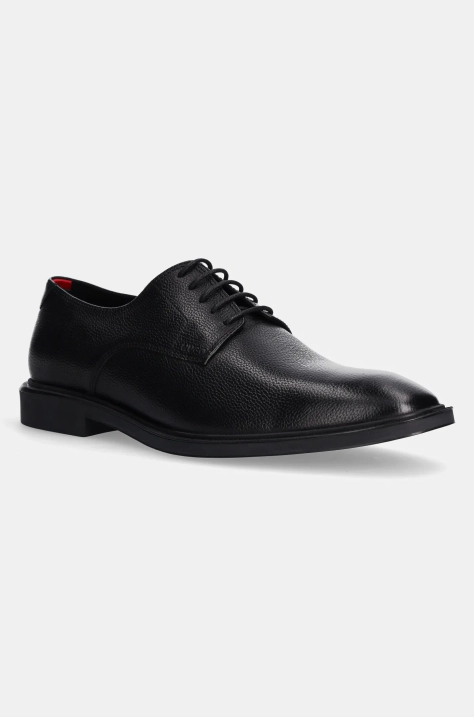 HUGO pantofi de piele Gryff barbati, culoarea negru, 50536212