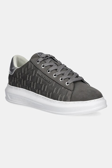 Karl Lagerfeld sneakers din nubuc KAPRI MENS culoarea gri, KL52547K