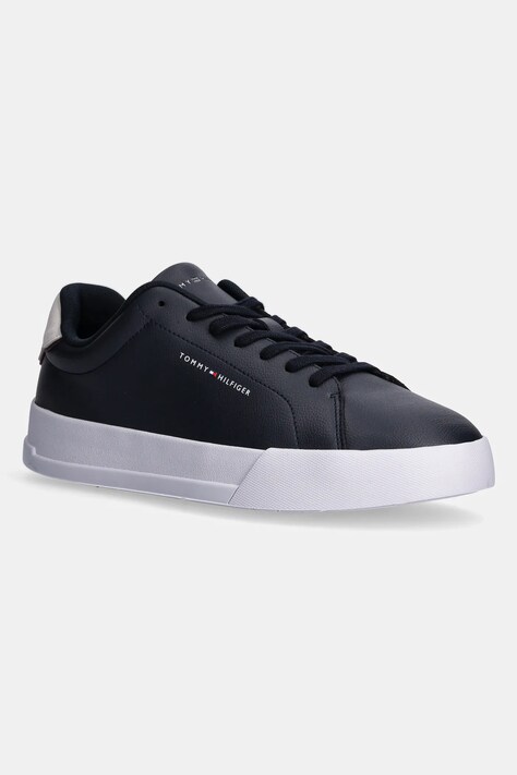 Кожаные кроссовки Tommy Hilfiger TH COURT LTH DETAIL ESS цвет синий FM0FM05367