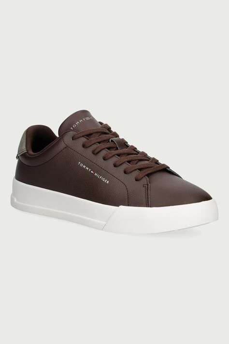 Tommy Hilfiger TH COURT LTH DETAIL ESS sportcipő férfi bőr barna FM0FM05367