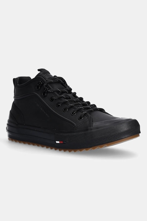 Tommy Hilfiger sneakers TH HI VULC CLEAT LTH culoarea negru, FM0FM05313
