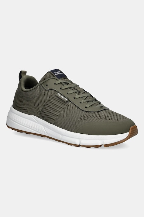 Sneakers boty Tommy Hilfiger LIGHTWEIGHT MODERN KNIT RUNNER zelená barva, FM0FM05326