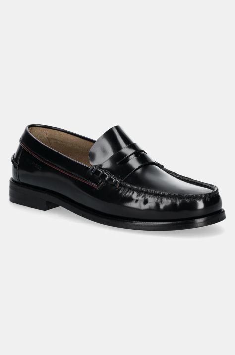 Tommy Hilfiger bőr mokaszin CLASSIC HILFIGER LEATHER LOAFER fekete, férfi, FM0FM05362