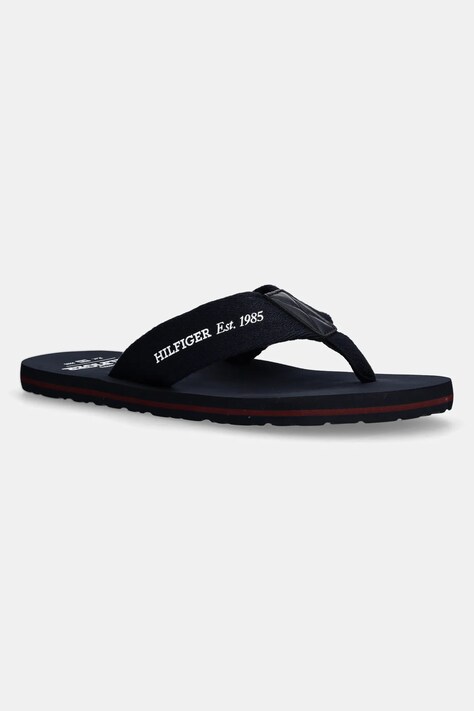 Tommy Hilfiger șlapi HILFIGER 85 BEACH SANDAL bărbați, culoarea bleumarin, FM0FM05339