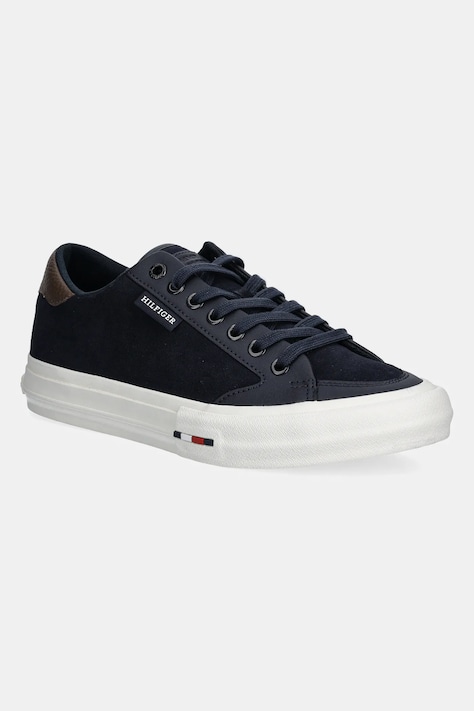 Tommy Hilfiger sneakersy zamszowe TH HI VULC STREET LOW SUEDE RWB kolor granatowy FM0FM05458