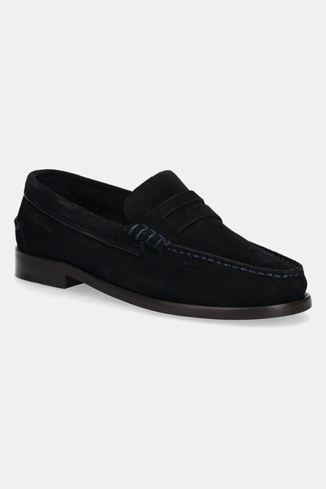 Tommy Hilfiger mocasini din piele intoarsa CLASSIC HILFIGER SUEDE LOAFER barbati, culoarea albastru marin, FM0FM05363