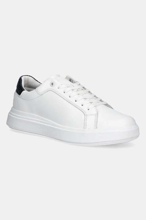 Calvin Klein sneakers LOW TOP LACE UP WOVEN culoarea alb, HM0HM01659