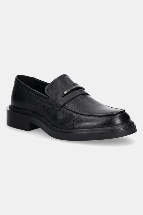 Кожаные мокасины Calvin Klein MOCCASIN CDR мужские цвет чёрный HM0HM01774