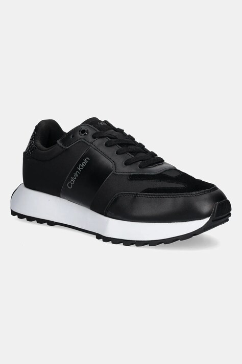 Calvin Klein sneakers LOW TOP LACE UP NYLON WOVEN culoarea negru, HM0HM01841
