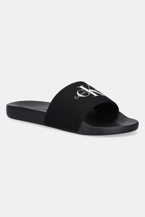 Pantofle Calvin Klein Jeans SLIDE MONOGRAM pánské, černá barva, YM0YM01271