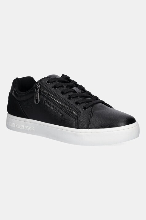 Calvin Klein Jeans sneakers in pelle CLASSIC CUPSOLE ZIP LOW IN colore nero YM0YM01254