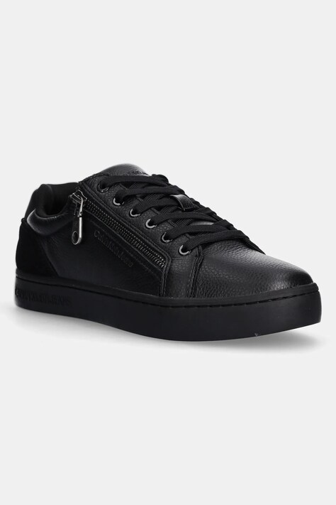 Calvin Klein Jeans sneakers in pelle CLASSIC CUPSOLE ZIP LOW IN colore nero YM0YM01254