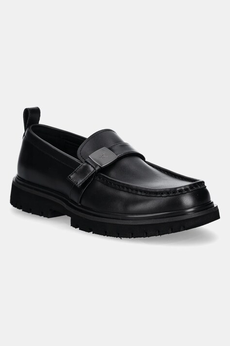 Calvin Klein Jeans mocasini EVA APRON LOAFER HDW bărbați, culoarea negru, YM0YM01252