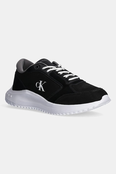 Calvin Klein Jeans sneakers din piele EVA RUNNER LOW MG WMM culoarea negru, YM0YM01145