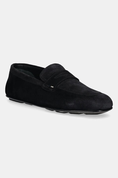 Giuseppe Zanotti mocasini din piele intoarsa Rupert barbati, culoarea negru, EU50021.001