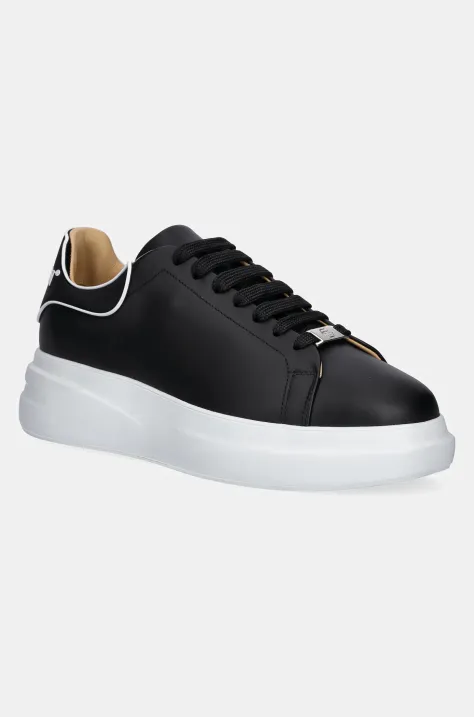 Kožené sneakers boty Philipp Plein Lo-Top černá barva, USC0599 PLE005N 02