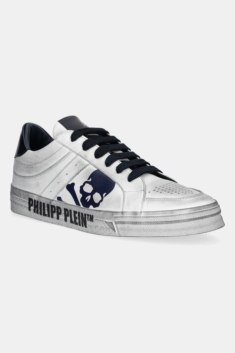 Philipp Plein sneakers din piele Lo-Top Retrokickz TM culoarea alb, USC0634 PLE005N 0114