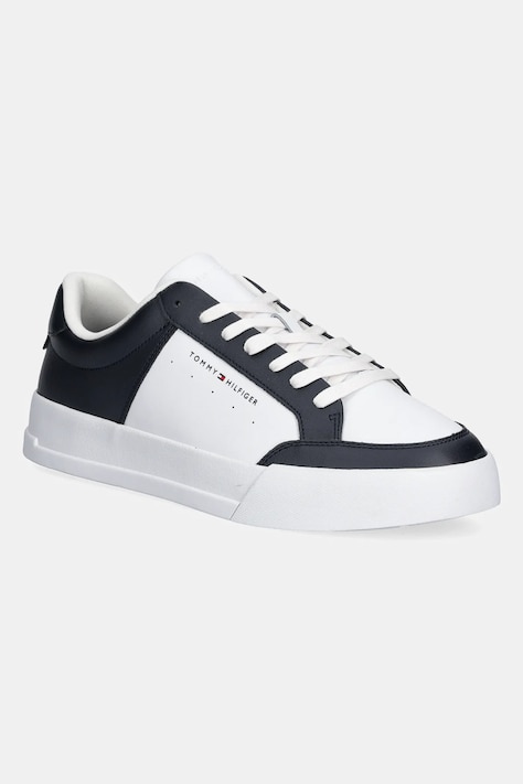 Tommy Hilfiger sneakers TH COURT MIX LTH culoarea albastru marin, FM0FM05489