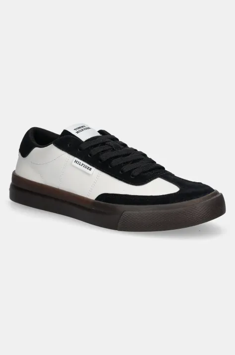 Tommy Hilfiger sneakersy skórzane TH CUPSET SUMMER LTH męskie kolor biały FM0FM05487