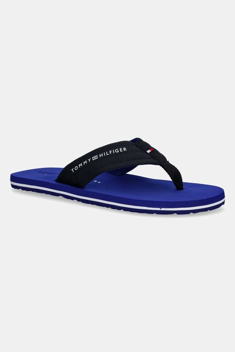Tommy Hilfiger șlapi HILFIGER NYC BEACH SANDAL bărbați, culoarea bleumarin, FM0FM05437