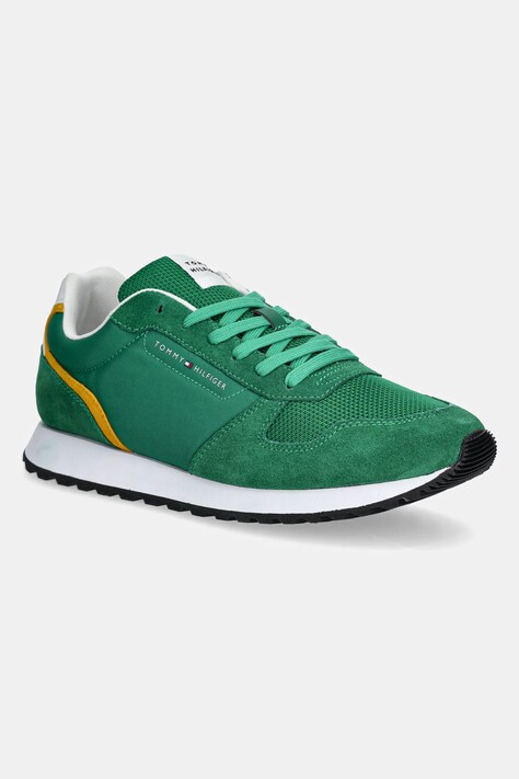 Tommy Hilfiger sneakers NEW EVA RUNNER SUMMER NYLON POP bărbați, culoarea verde, FM0FM05427