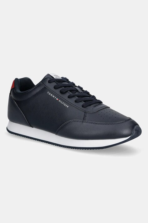 Tommy Hilfiger sneakers LO RUNNER PU MIX bărbați, culoarea albastru marin, FM0FM05419