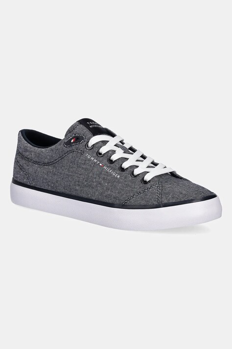 Tommy Hilfiger tenisi TH HI VULC LOW CORE CHAMBRAY barbati, culoarea albastru marin, FM0FM05389
