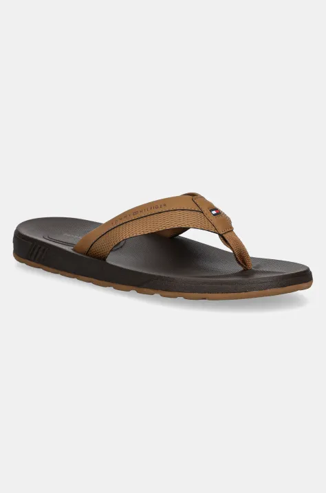 Tommy Hilfiger japonki MOLDED HILFIGER BEACH SANDAL męskie kolor beżowy FM0FM05361